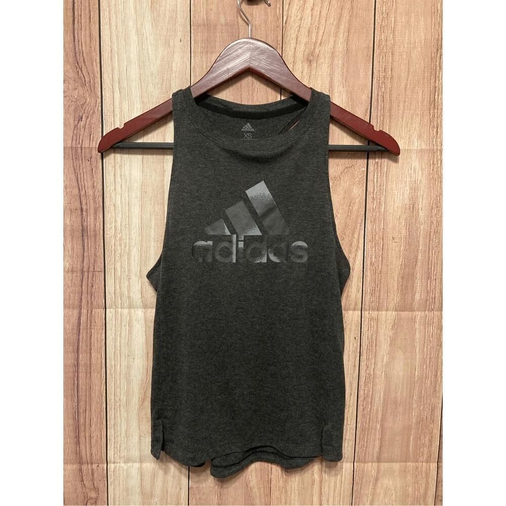 Adidas XS grey tank top active wear racer back